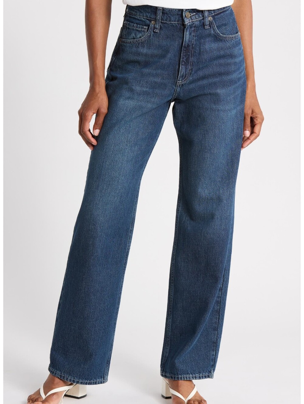 rag & bone Shannon High Rise Relaxed Straight Jeans - Dark Indigo Size 30